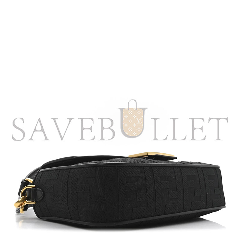 FENDI CANVAS VITELLO KING EXTRA STRAP FF EMBROIDERED BAGUETTE (27*15*6cm)